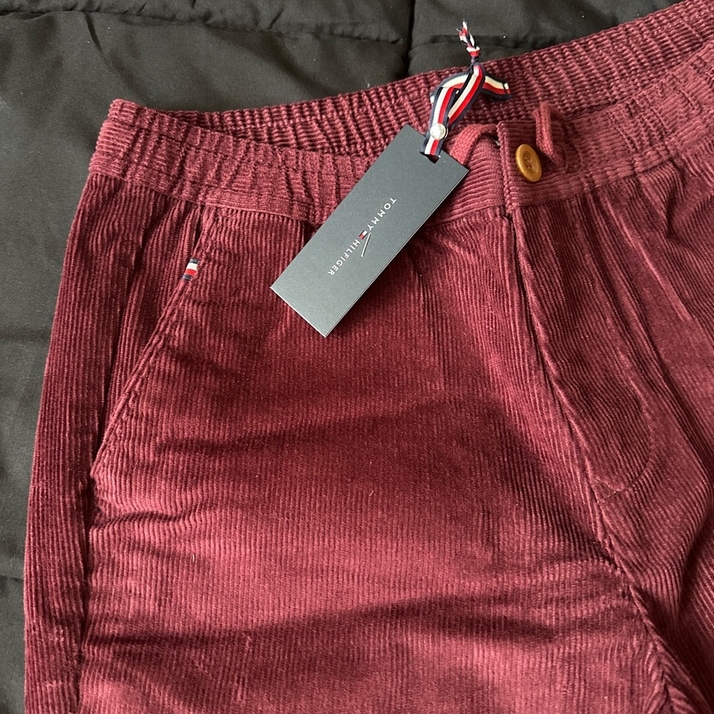 Tommy Hilfiger Maroon Corduroy Trousers - Picture 2 of 5